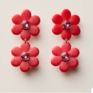 Floral Linear Flower Earrings Kate Spade New York x Target Red New in Box Jewel